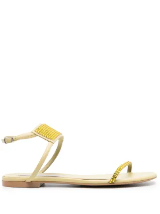 Stella McCartney crystal-embellished Flat Sandals | Yellow