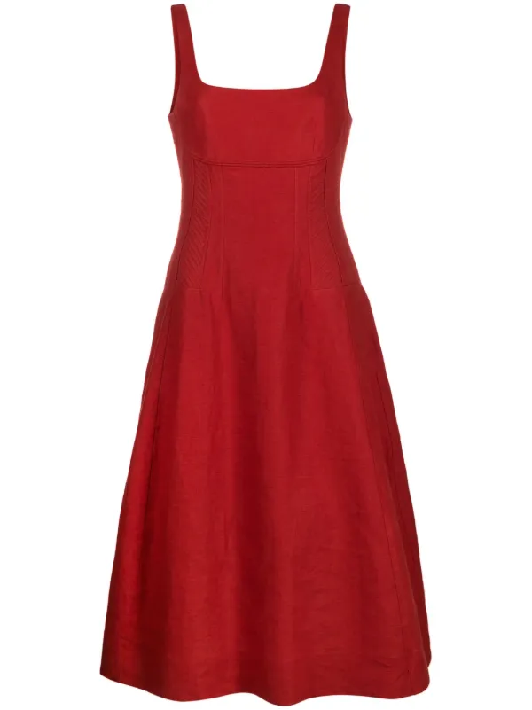 Next red linen clearance dress