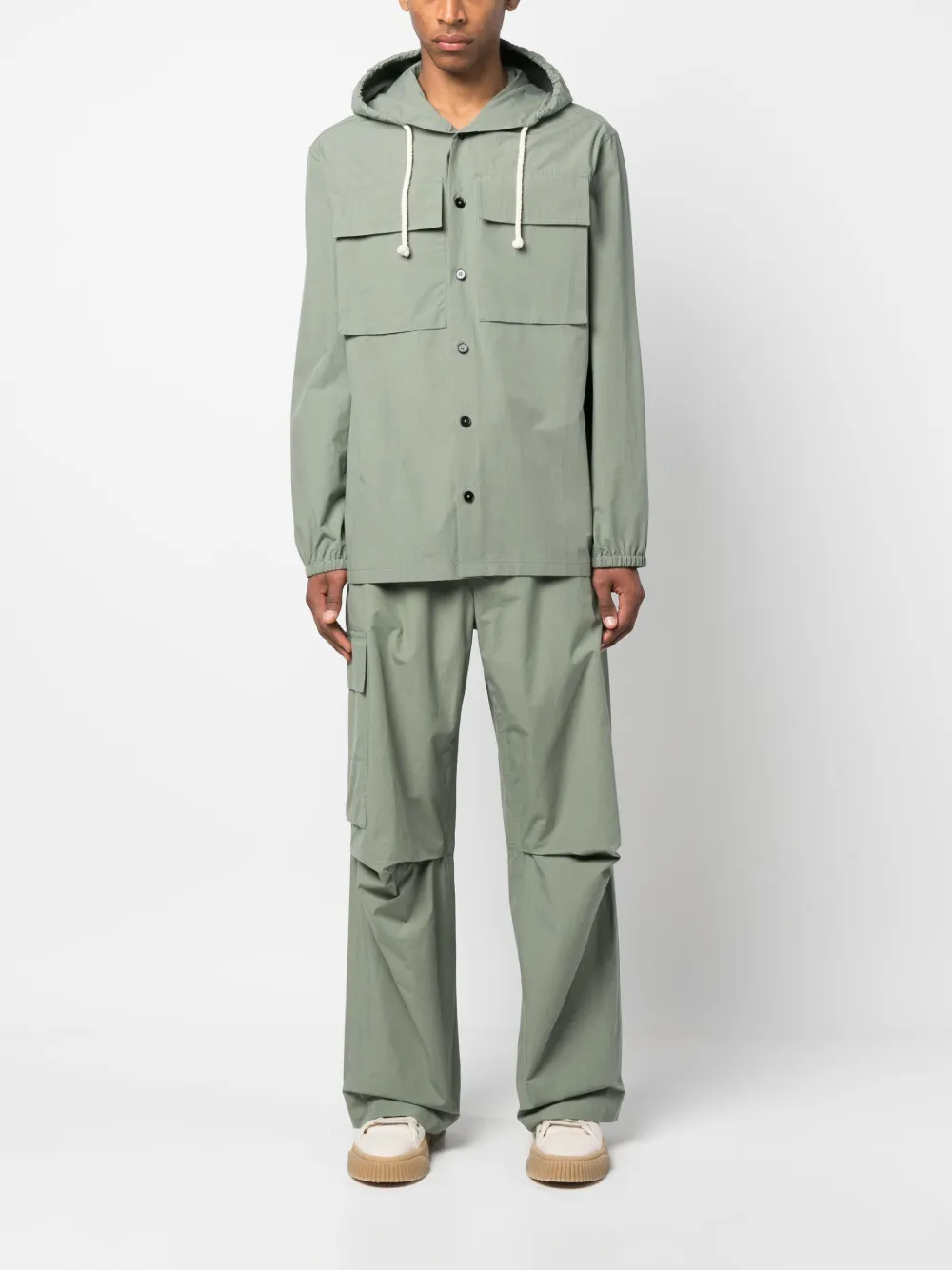 Jil Sander Shirtjack met capuchon - Groen