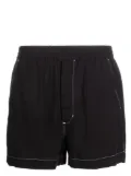 CDLP contrast-stitch elasticated-waist shorts - Black