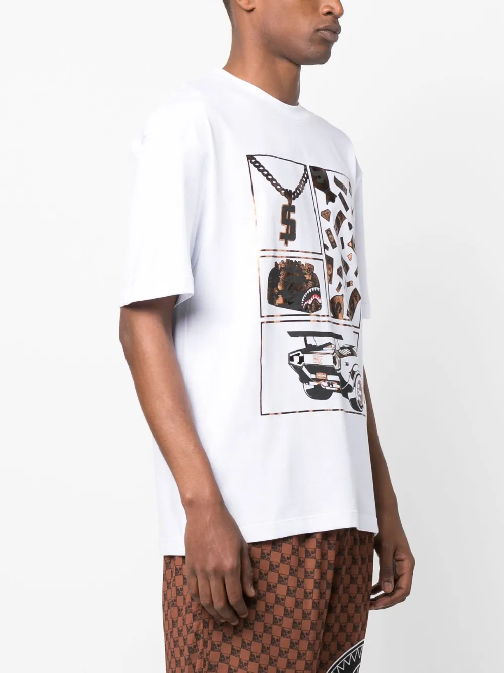 Sprayground T-shirt met grafische print Wit
