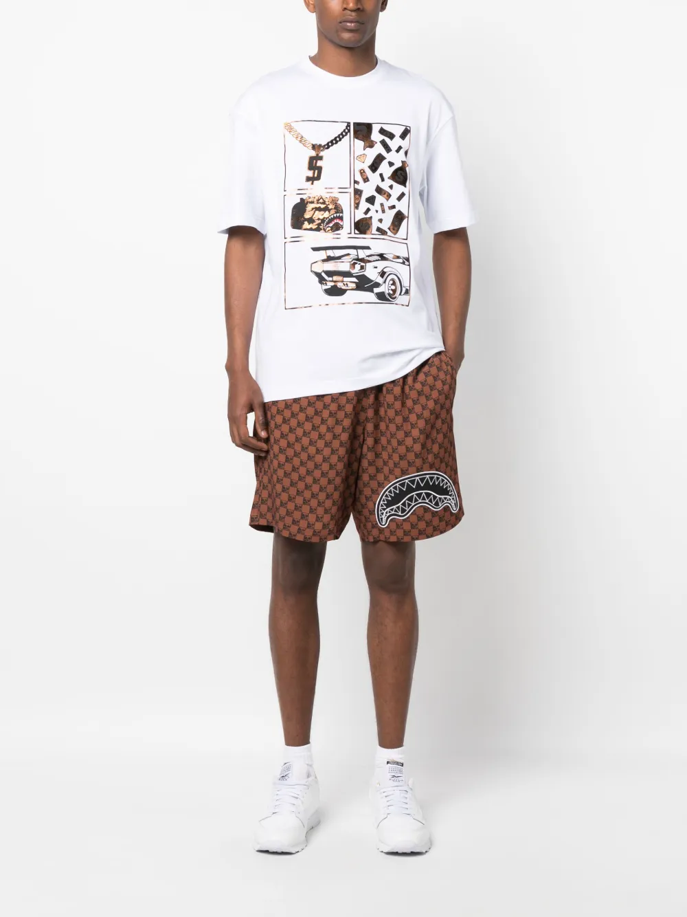 Sprayground T-shirt met grafische print Wit