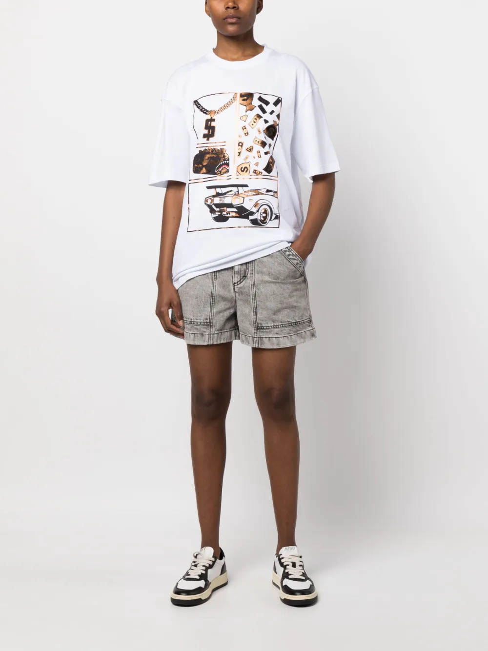 Sprayground T-shirt met grafische print Wit