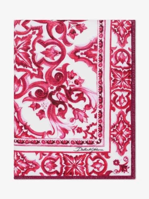 Dolce & Gabbana Kids Majolica-print terrycloth beach towel