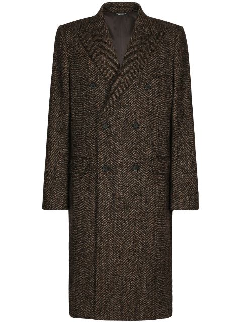 Dolce & Gabbana double-breasted herringbone coat