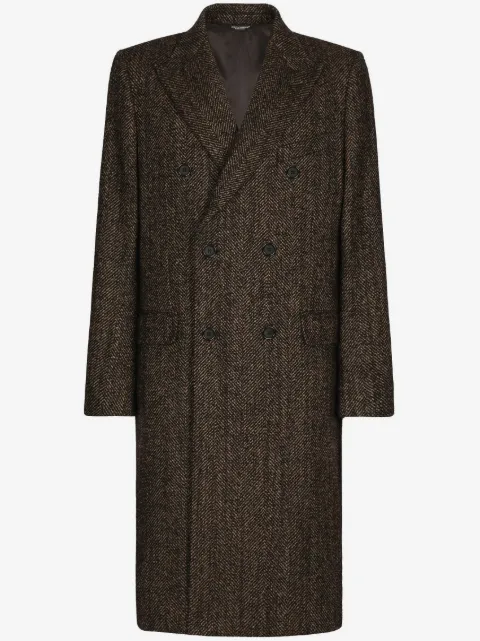 Dolce & Gabbana double-breasted herringbone coat