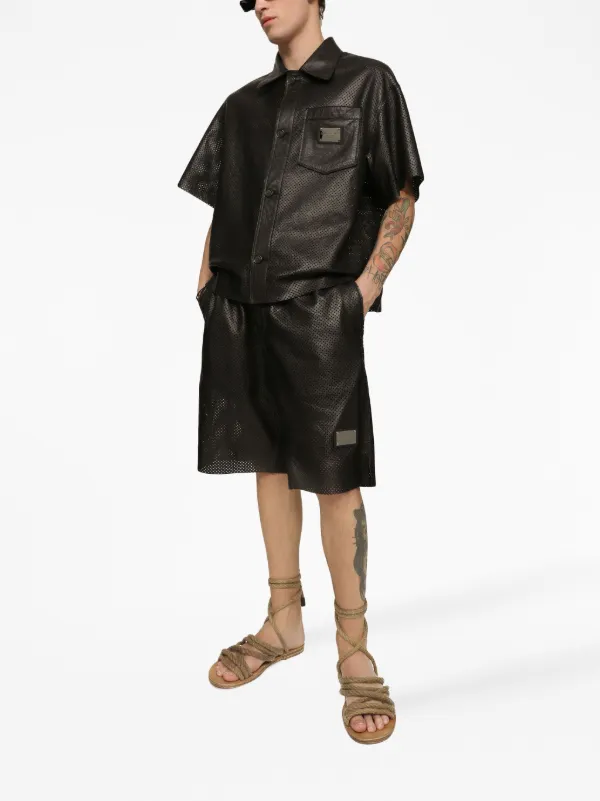 Dolce & Gabbana ロゴ レザーシャツ | ブラック | FARFETCH JP