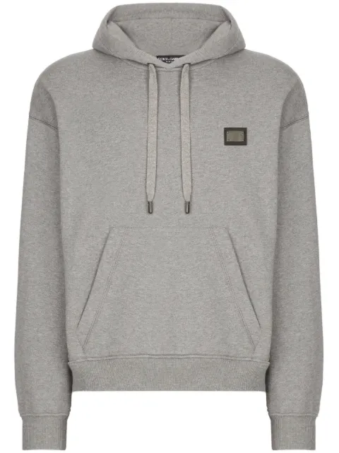 Dolce & Gabbana logo-patch cotton hoodie