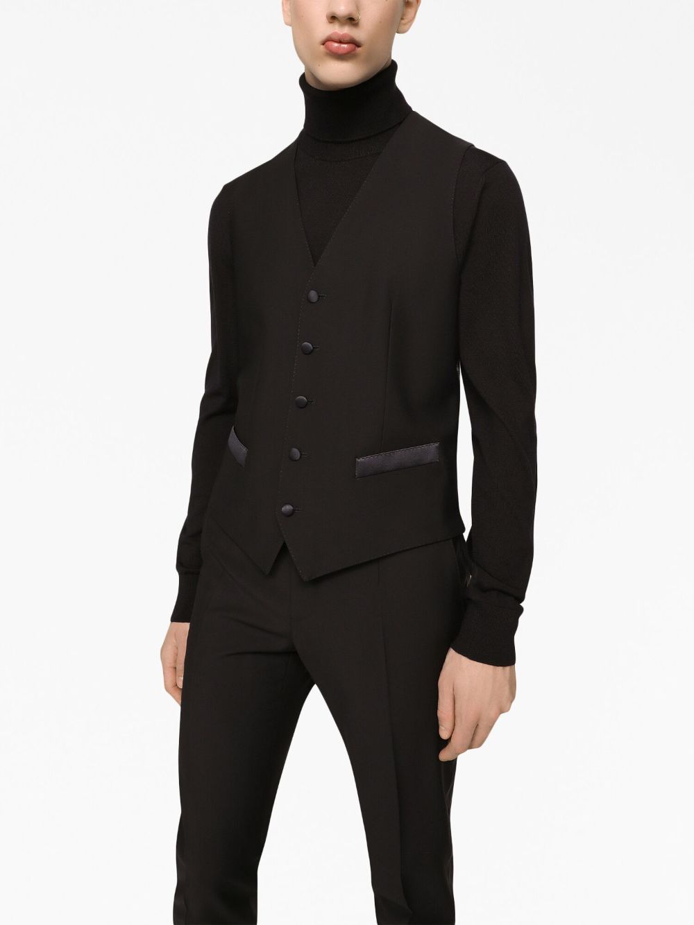 Shop Dolce & Gabbana Wool Martini-fit Tuxedo Suit In Black