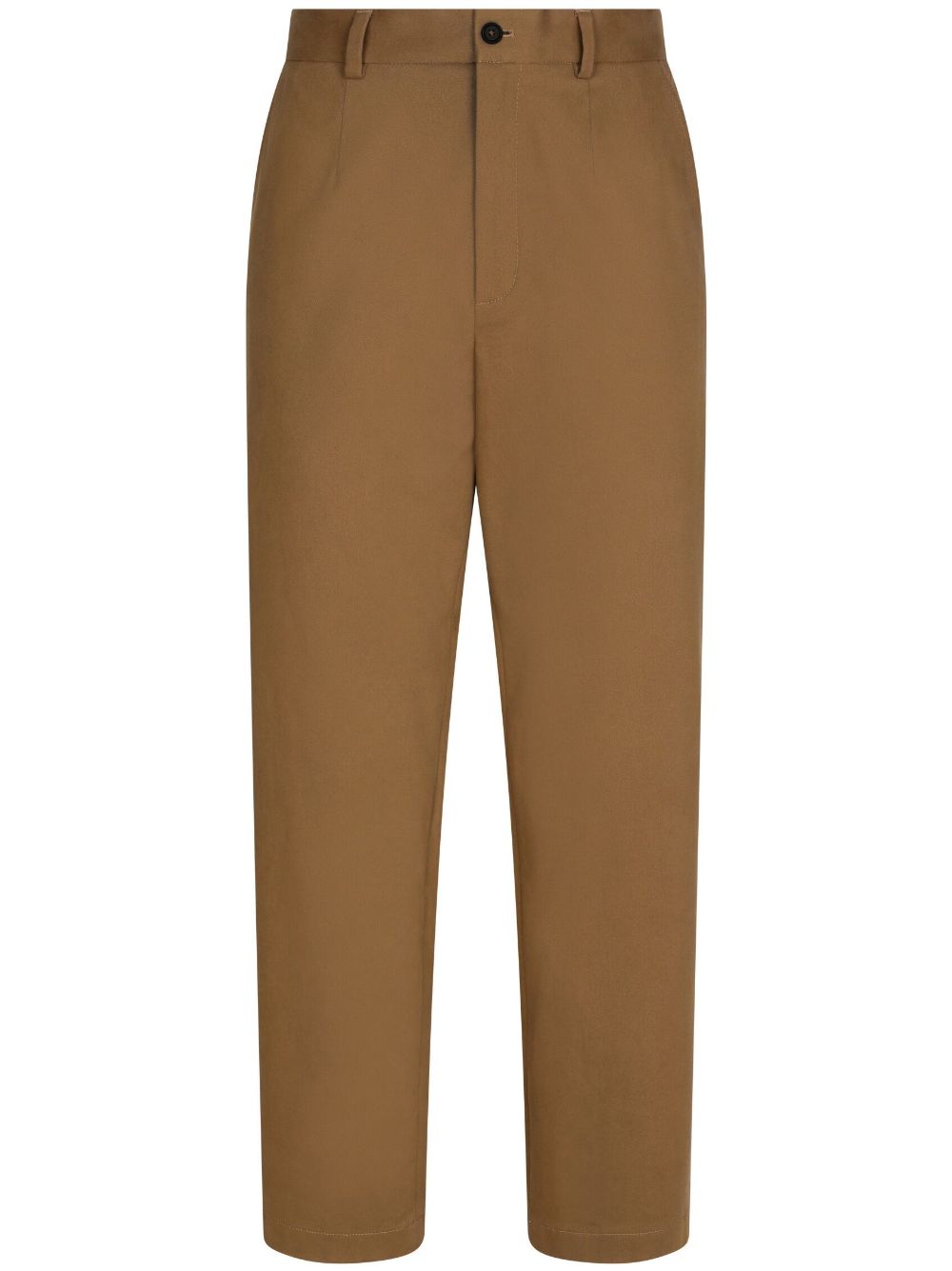 straight-leg cotton trousers