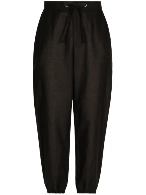 Dolce & Gabbana logo-patch drawstring-waist trousers