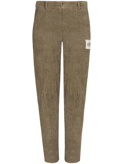 Dolce & Gabbana logo-patch corduroy tapered trousers