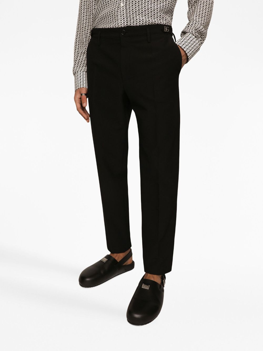 Shop Dolce & Gabbana Pressed-crease Tailored Trousers In Black