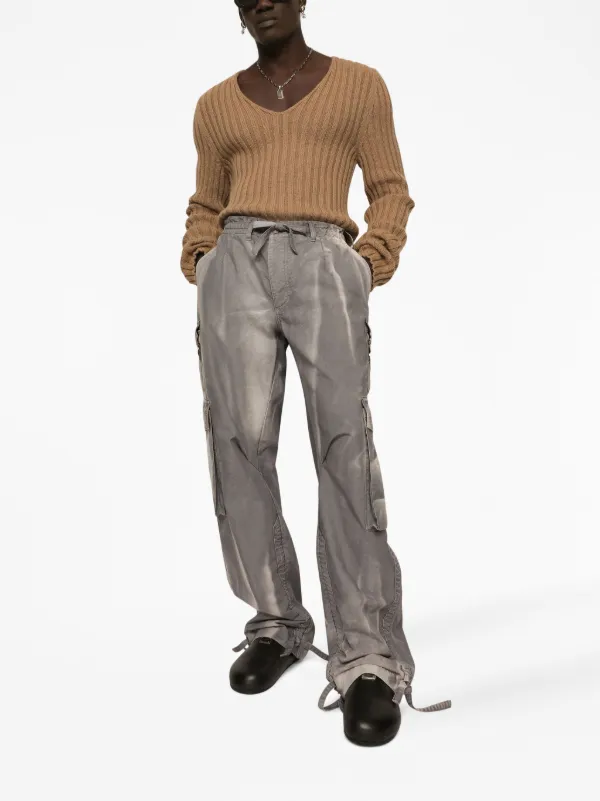 【関税＆送料込み】Dolce & Gabbana Grey Flared Pants With H Dolce & Gabbana SS 2002 grey lace-up jeans – Velvet Archive