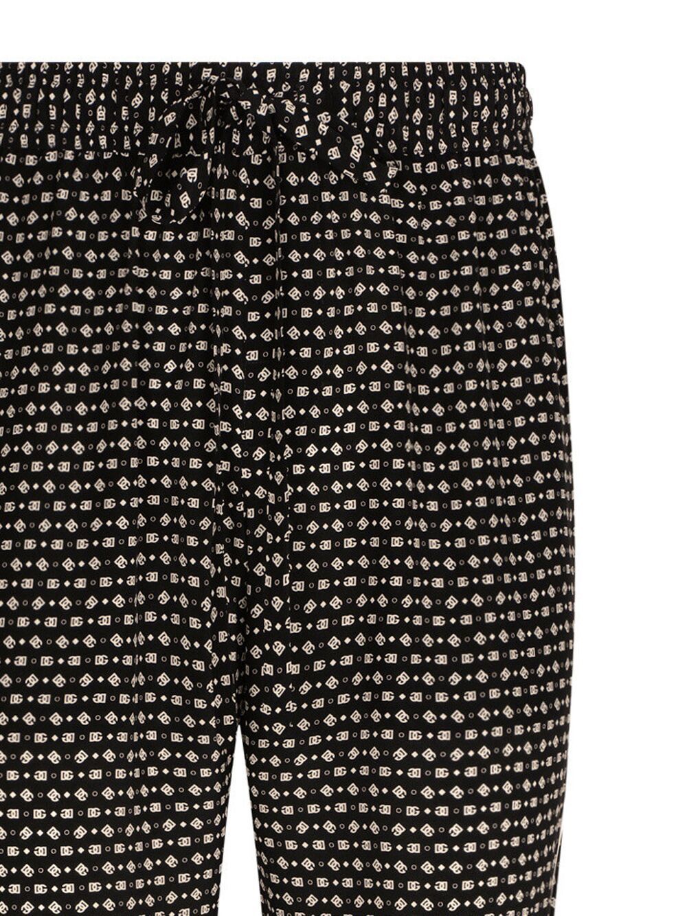 Dolce & Gabbana logo-print silk trousers - Black