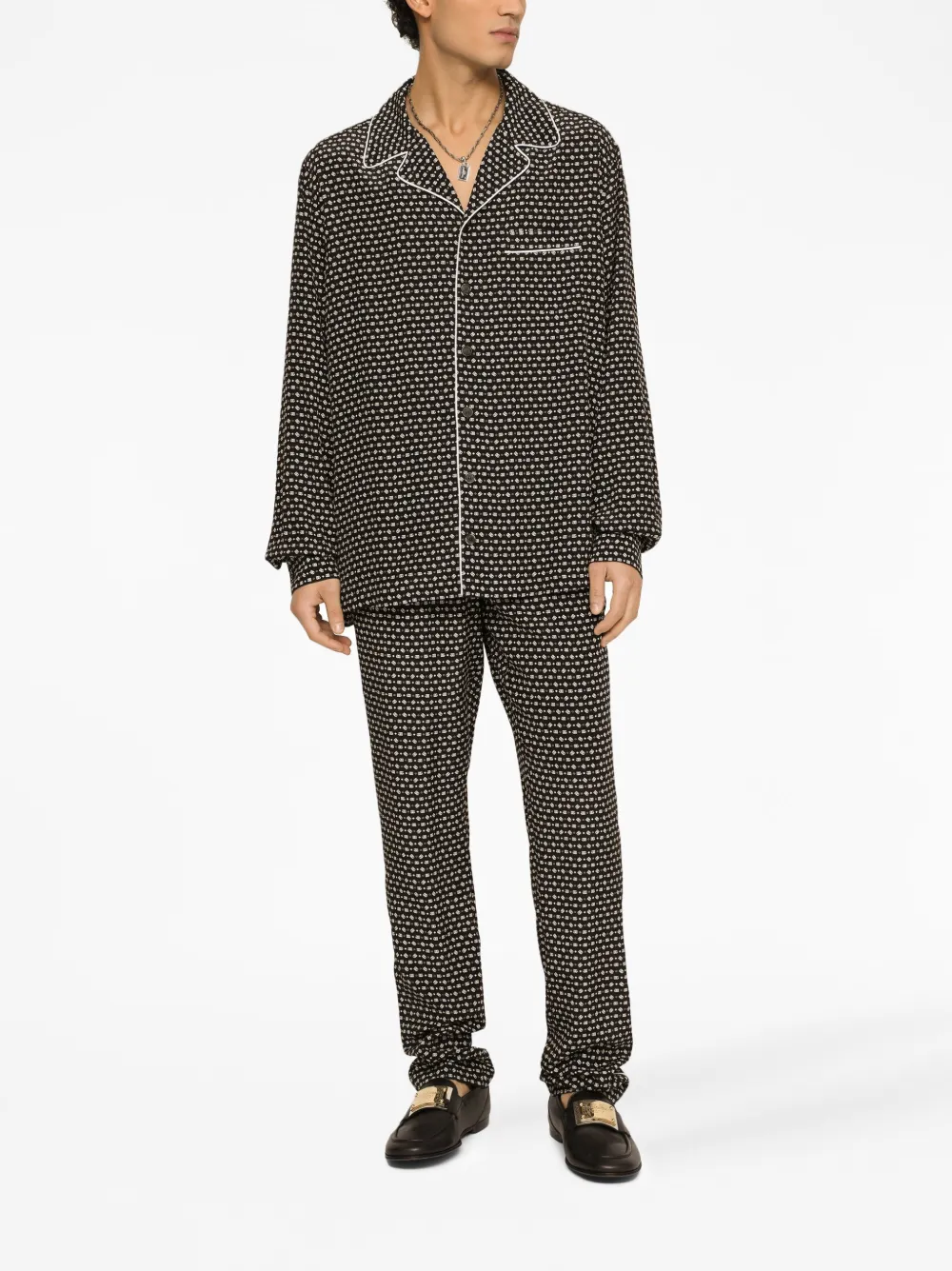 Dolce & Gabbana pantalon en soie à logo imprimé | Image 2