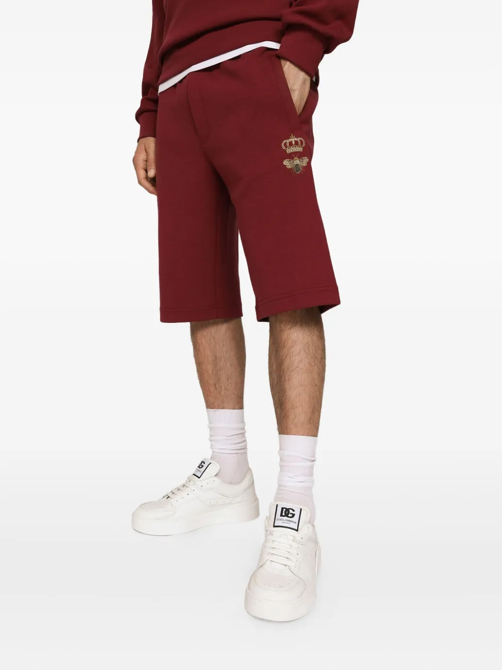 Dolce & Gabbana Shorts met geborduurd logo Rood