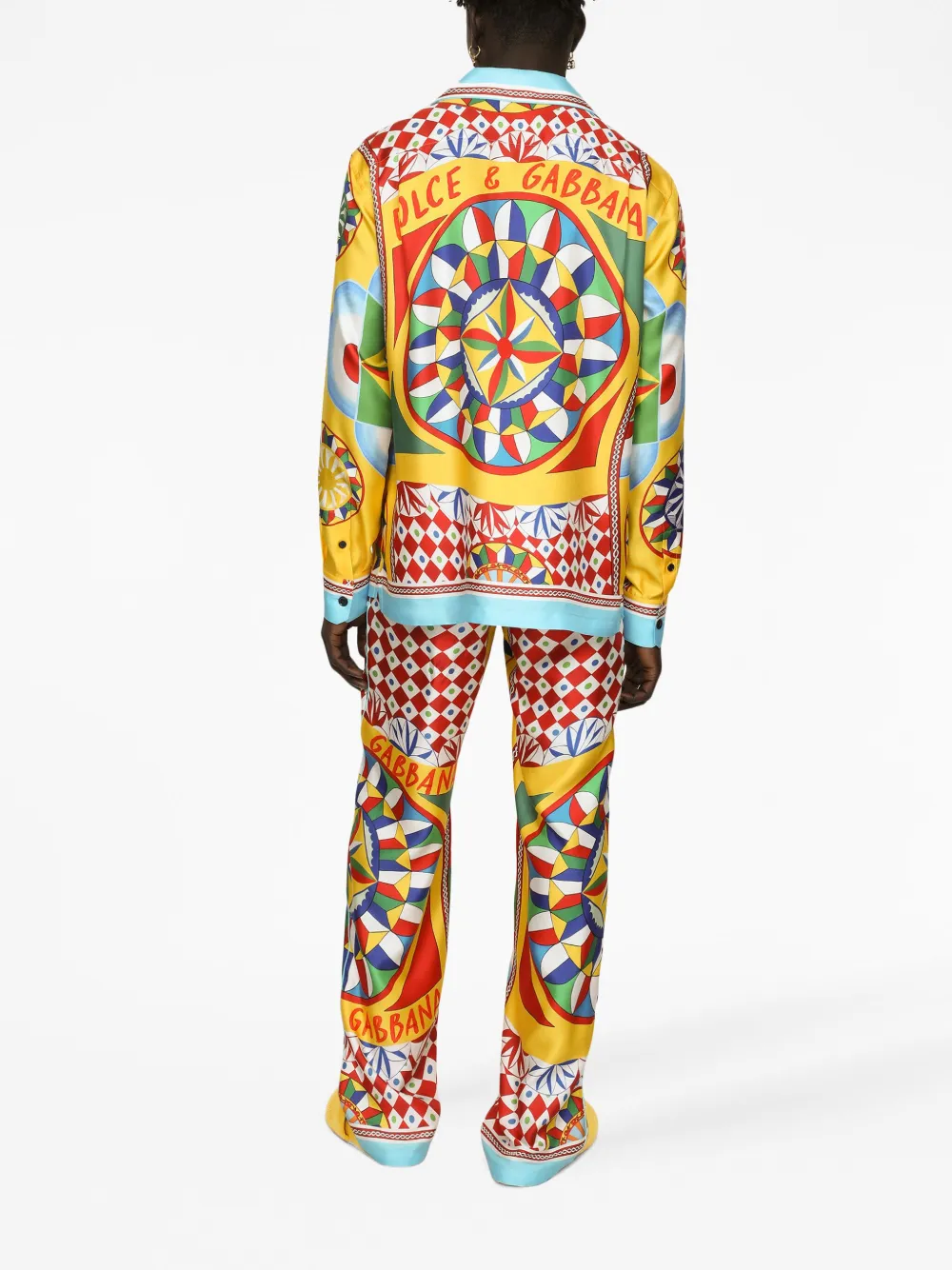 Dolce & Gabbana Multicolor Carretto Pattern Straight Pants