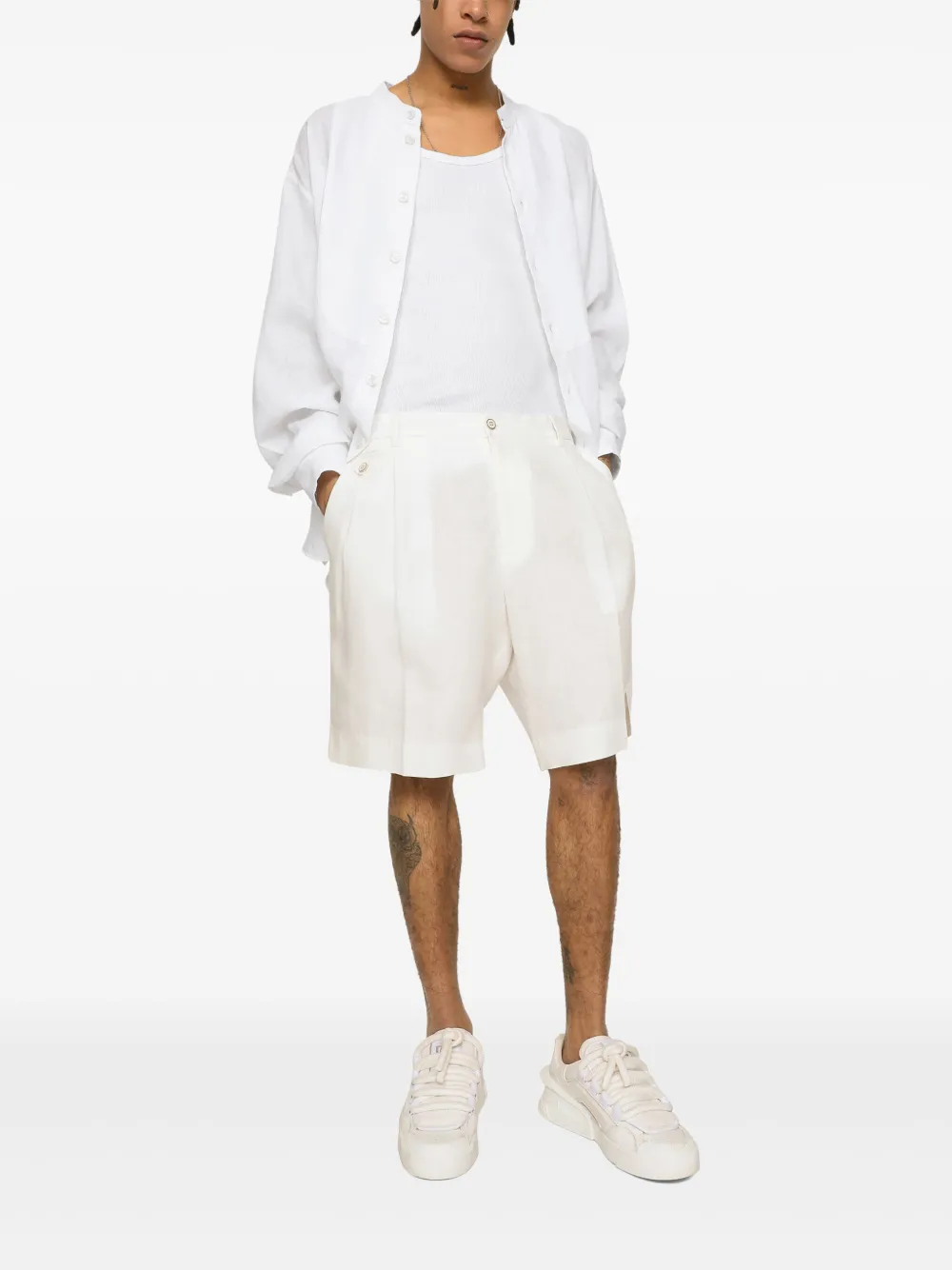 Dolce & Gabbana Linnen bermuda shorts Wit