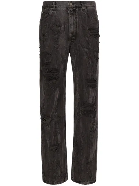 Dolce & Gabbana distressed straight-leg jeans