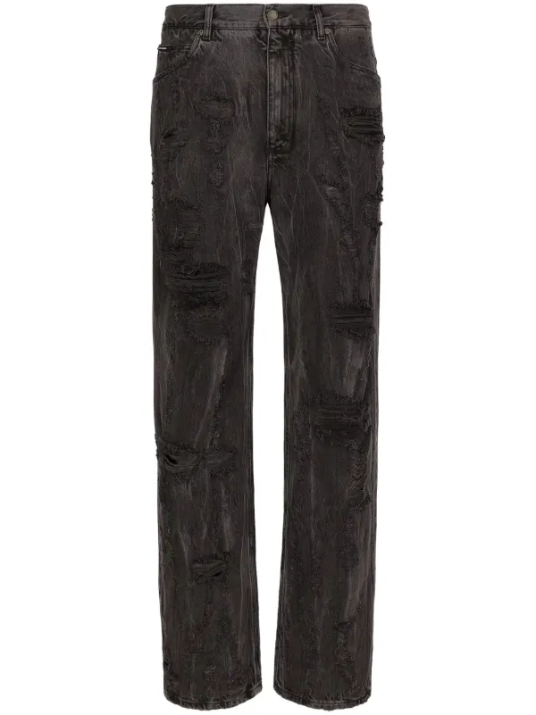 Dolce & Gabbana ダメージ ストレートジーンズ | ブラック | FARFETCH JP