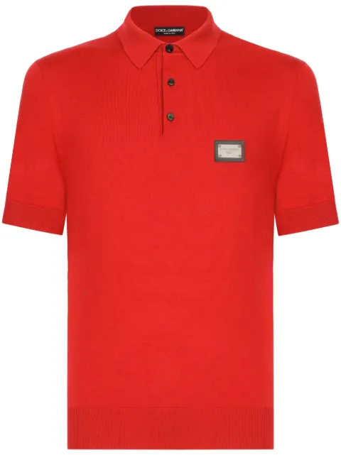 Dolce & Gabbana logo-tag virgin-wool polo shirt