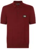 Dolce & Gabbana logo-tag virgin-wool polo shirt - Red