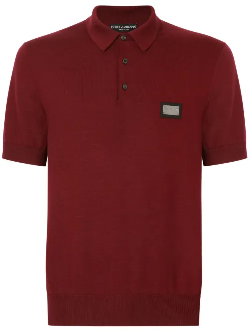 Polo en laine vierge à étiquette logo - Dolce & Gabbana - Modalova