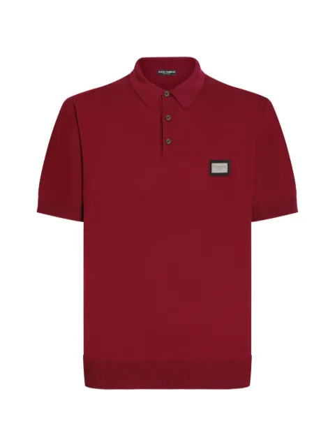 Dolce & Gabbana logo-tag wool polo shirt