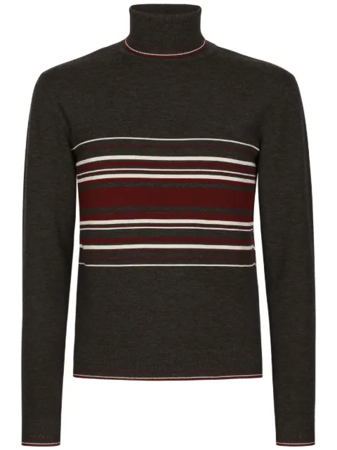 Dolce & Gabbana striped roll-neck wool jumper