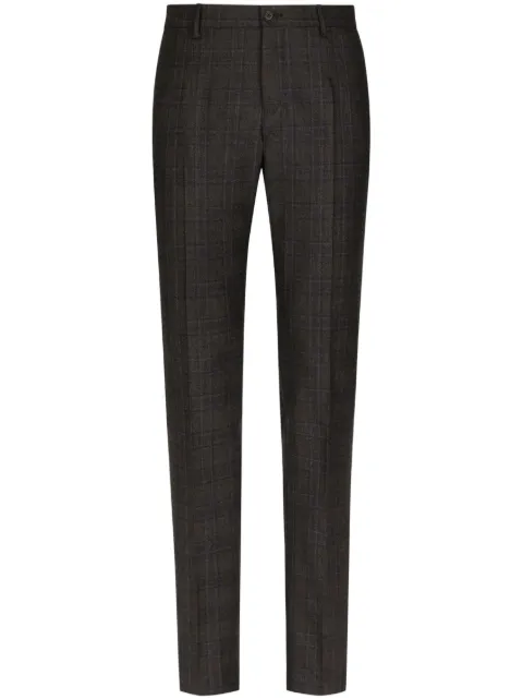 Dolce & Gabbana check-pattern wool tailored trousers