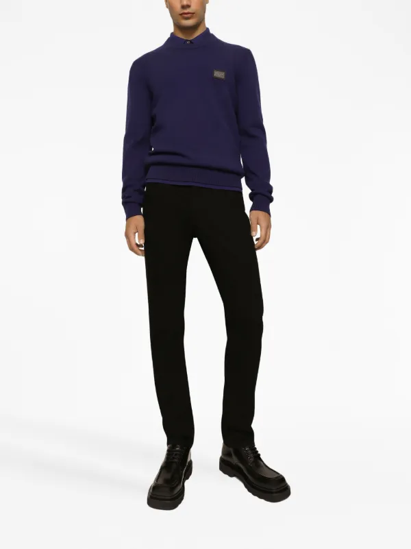 Dolce & Gabbana logo-plaque slim-fit Jeans | Black | FARFETCH