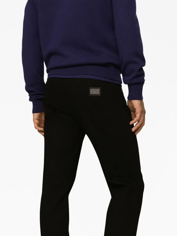 Dolce & Gabbana logo-plaque slim-fit Jeans | Black | FARFETCH