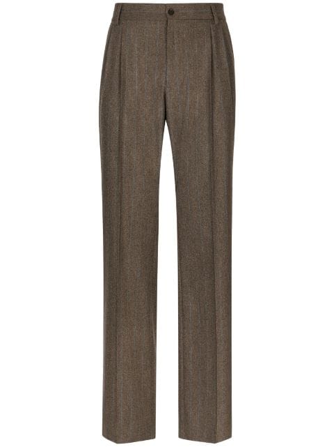 Dolce & Gabbana pinstripe wide-leg flannel trousers
