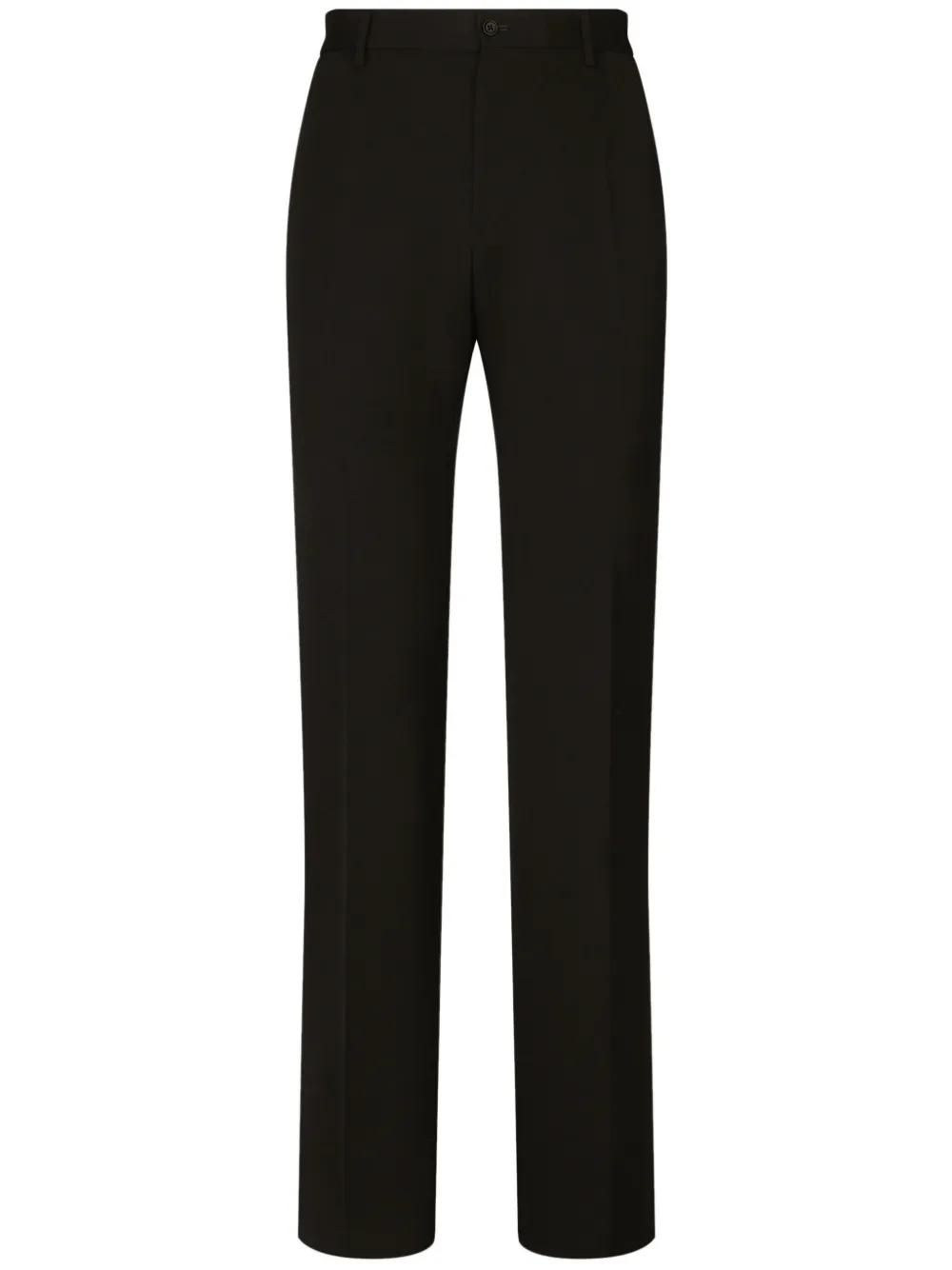 Shop Dolce & Gabbana Pressed-crease Wool Trousers In Black