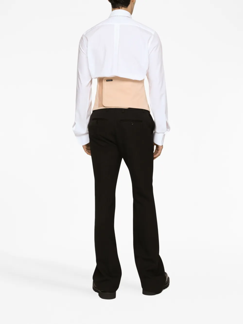 Shop Dolce & Gabbana Pressed-crease Wool Trousers In Black