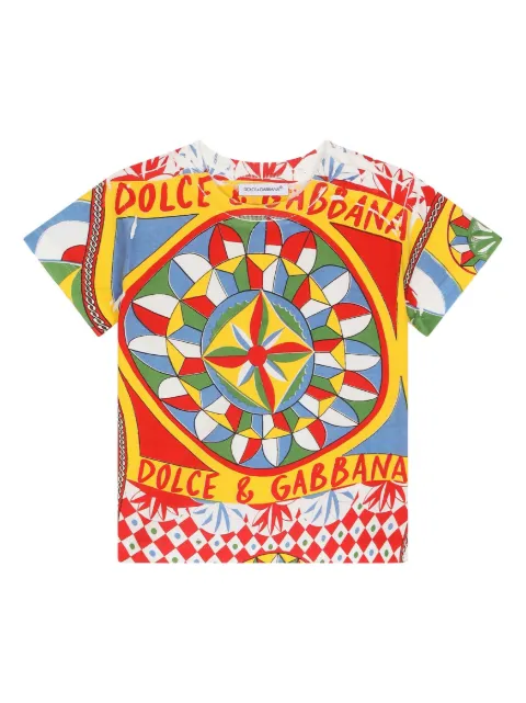 Dolce & Gabbana Kids Carretto-print cotton-jersey T-shirt