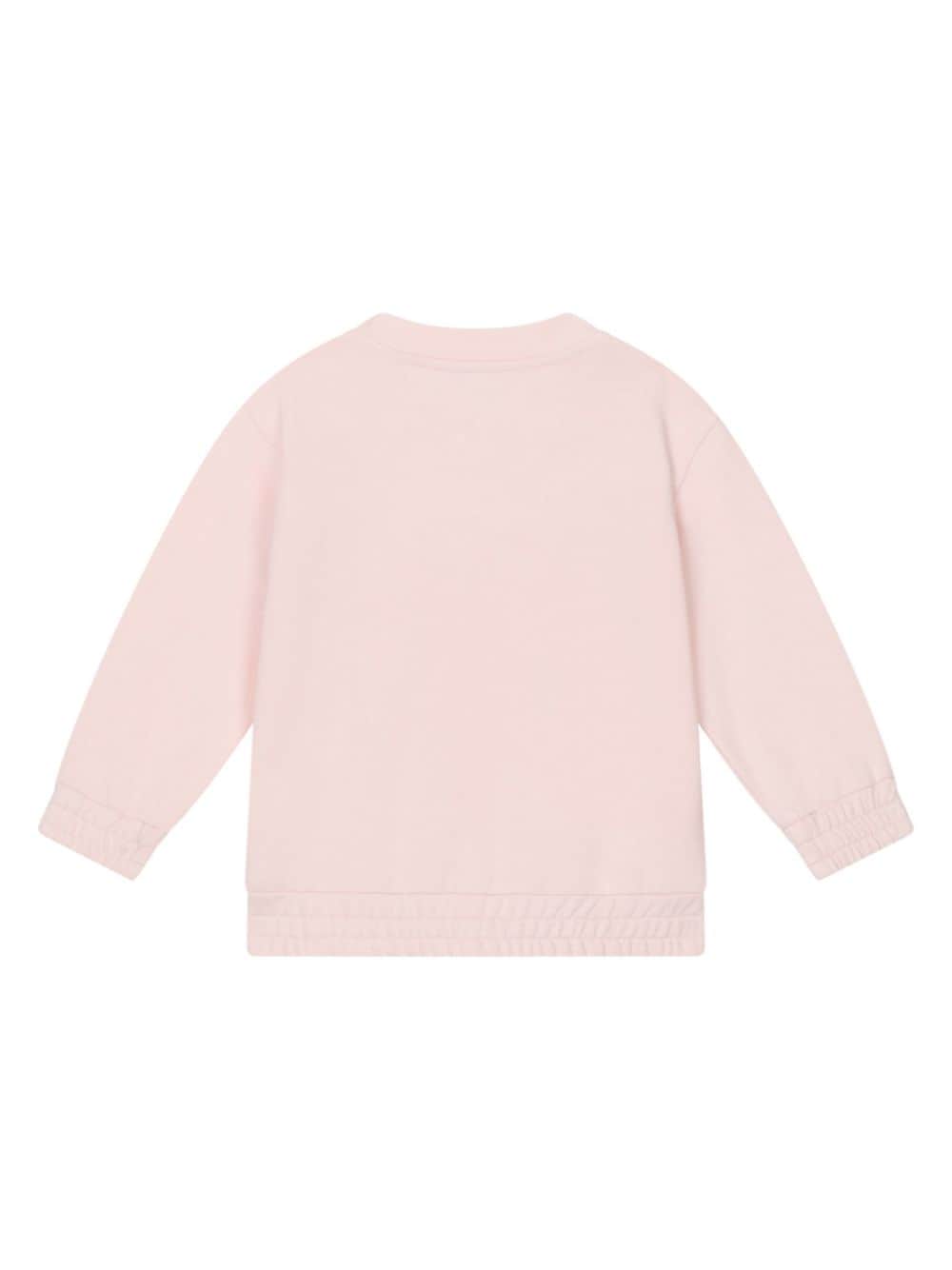 Shop Dolce & Gabbana Logo-embossed Jersey Sweatshirt In Pink