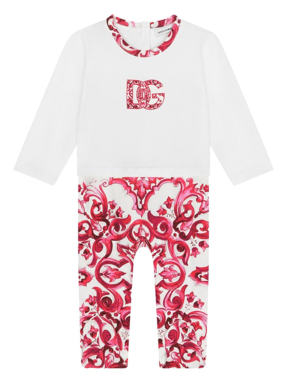 Image 2 of Dolce & Gabbana Kids Majolica-print babygrow set