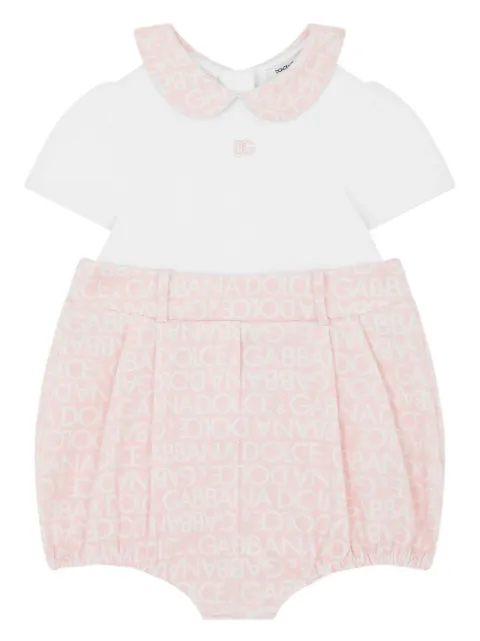 Dolce & Gabbana Kids بدلة بشورت وطبعة شعار الماركة