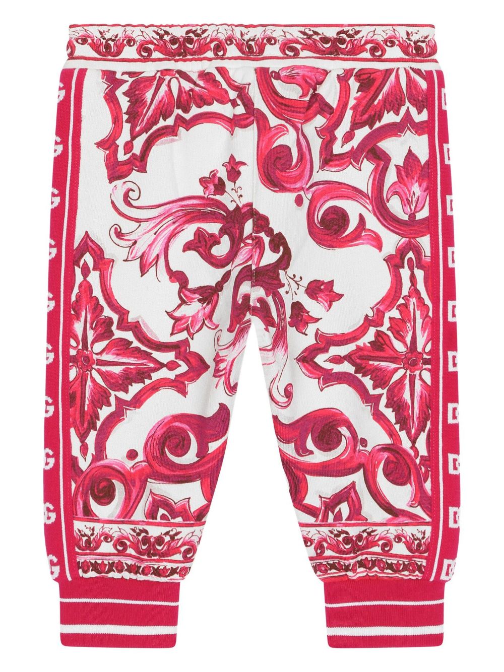 Shop Dolce & Gabbana Majolica-print Tracksuit Bottoms In Red