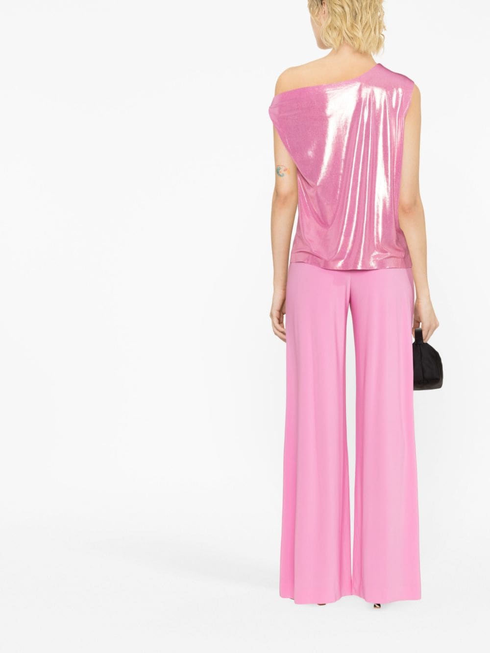 Shop Norma Kamali Off-shoulder Top In Pink