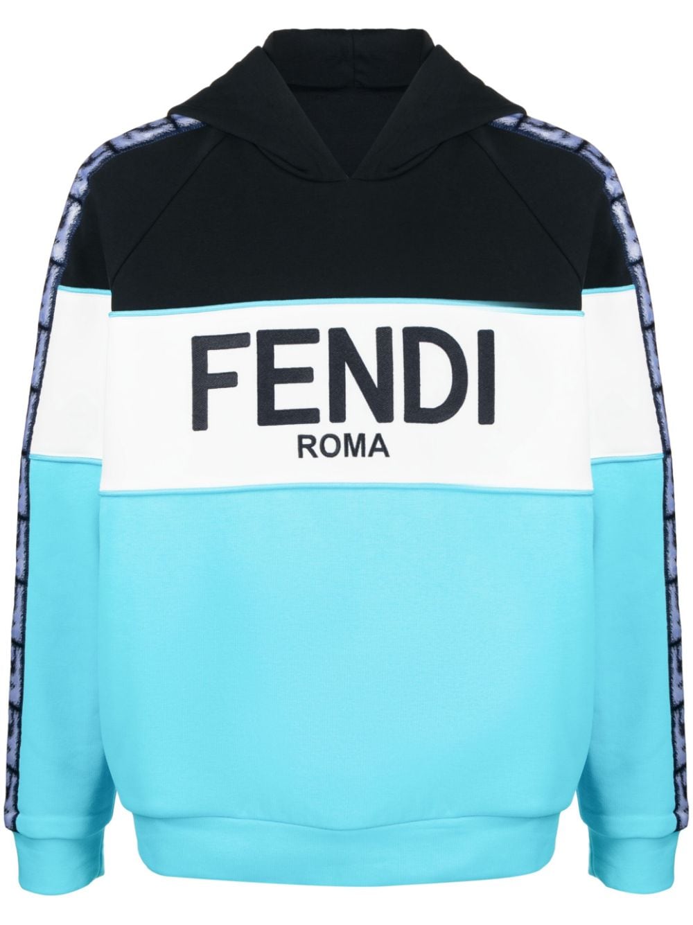 FENDI LOGO-PRINT COTTON HOODIE