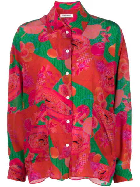 Henrik Vibskov abstract-print silk shirt