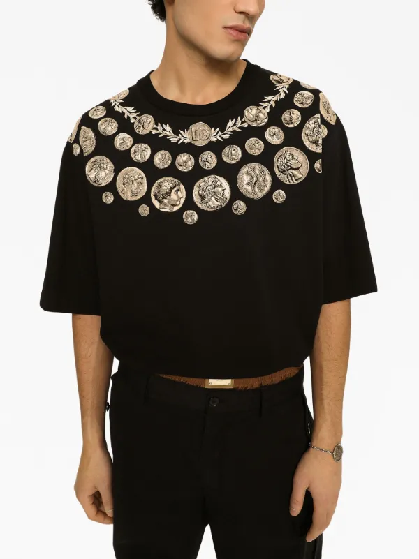 Dolce & Gabban　スパンコール グラフィック Tシャツ Dolce & Gabbana グラフィック Tシャツ | ブラック | FARFETCH JP