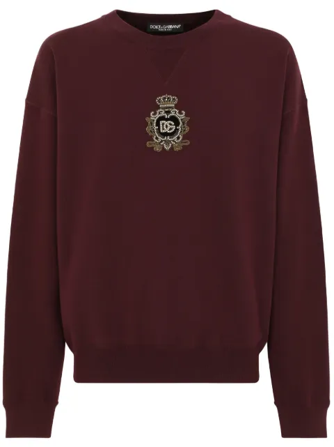 Dolce & Gabbana logo-appliqué virgin wool-cashmere sweatshirt