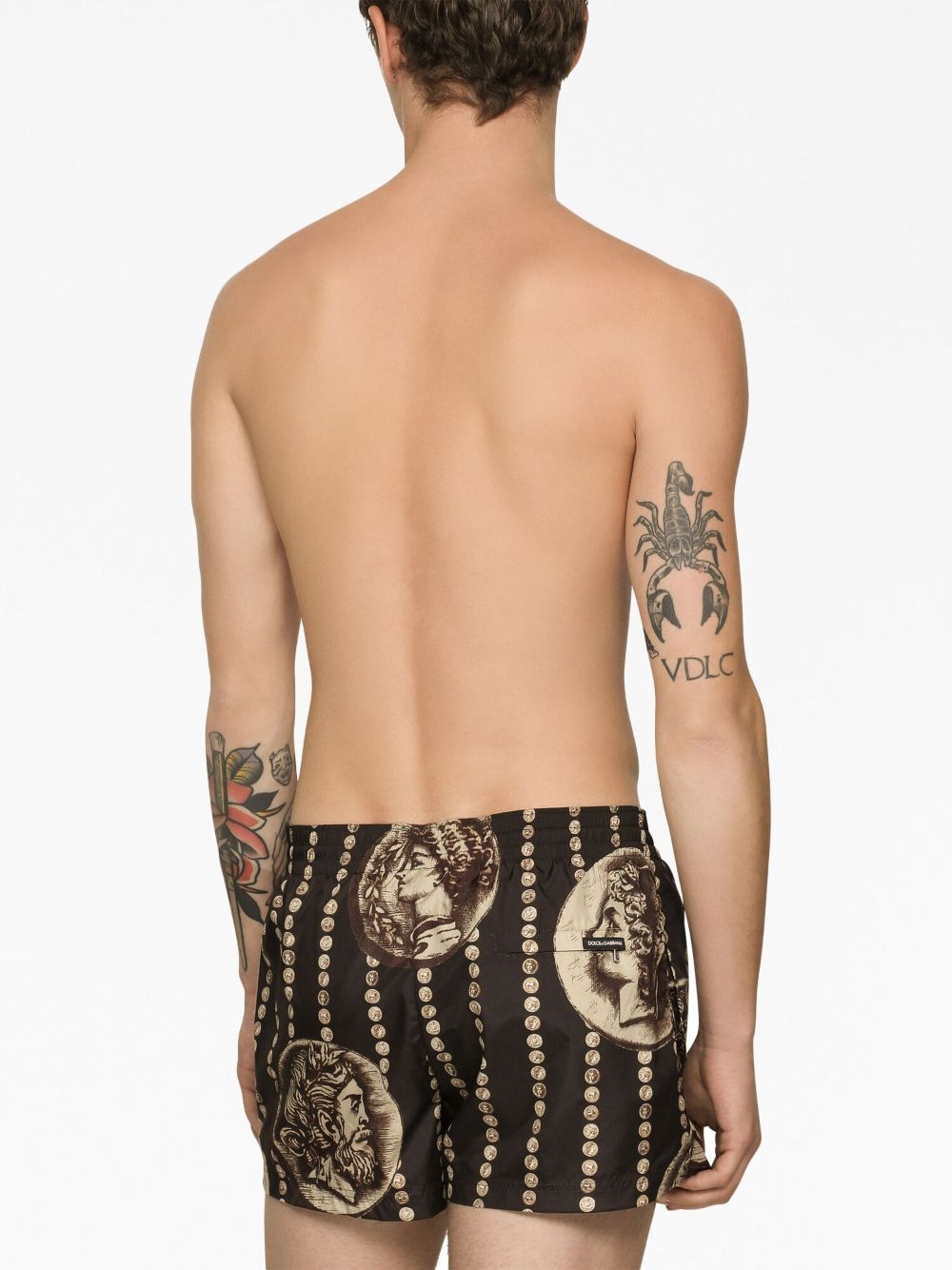 Shop Dolce & Gabbana Motif-print Swim Shorts In Brown