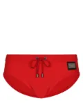 Dolce & Gabbana logo-plaque swim trunks - Red