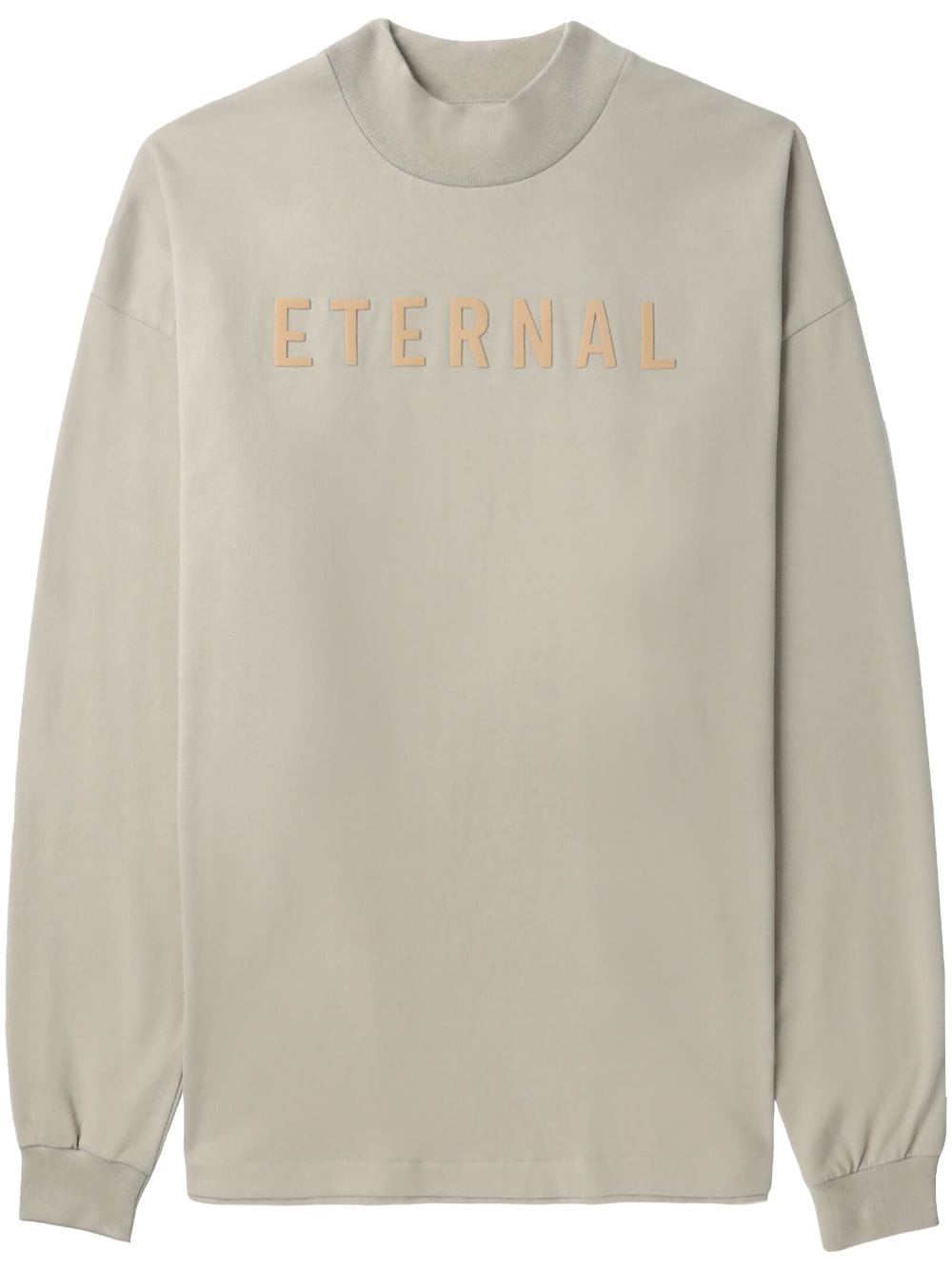 Shop Fear Of God Logo-embroidered Long-sleeved Cotton Sweatshirt In Neutrals