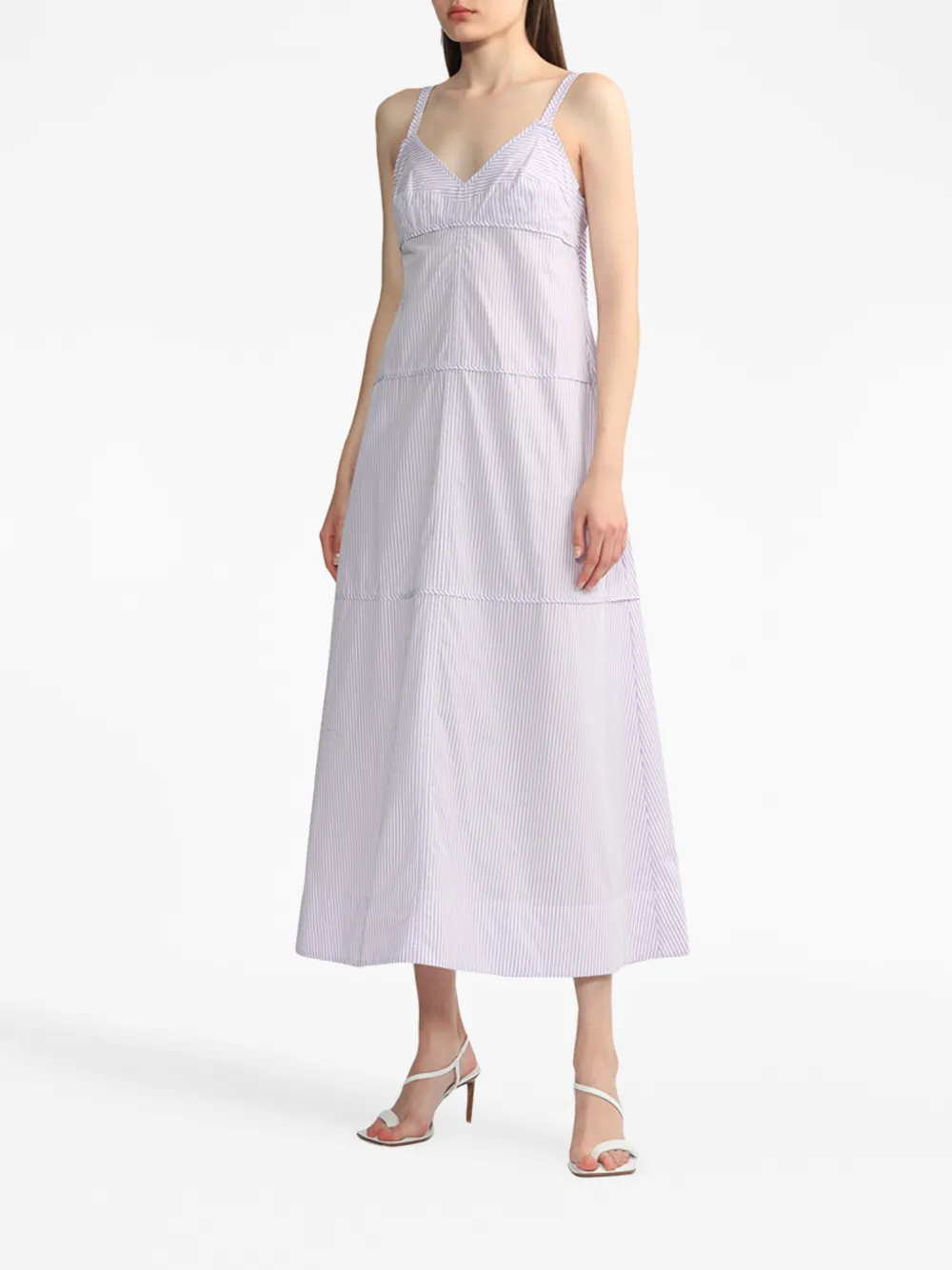 Lee Mathews Gestreepte maxi-jurk - Paars